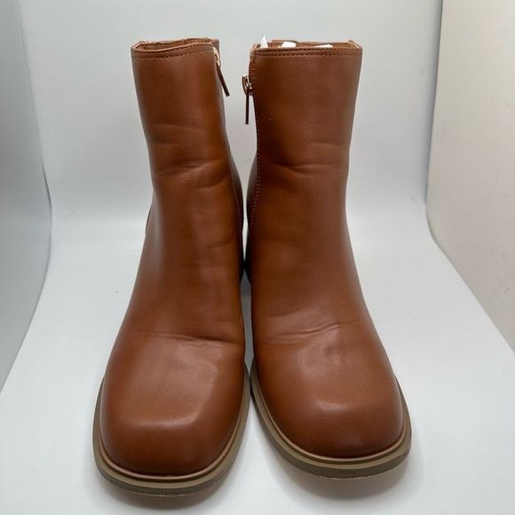 CUSHIONAIRE Women's Dante block heel dress boot +Memory Foam 8.5 TAN - Picture 2 of 8